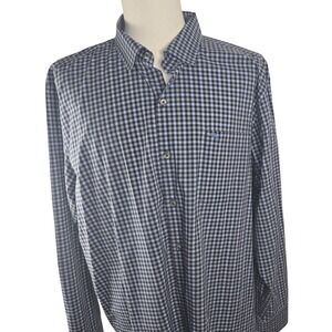 Tommy Bahama IslandZone Gingham Button Down Shirt Blue Pima Cotton XXL / TTG